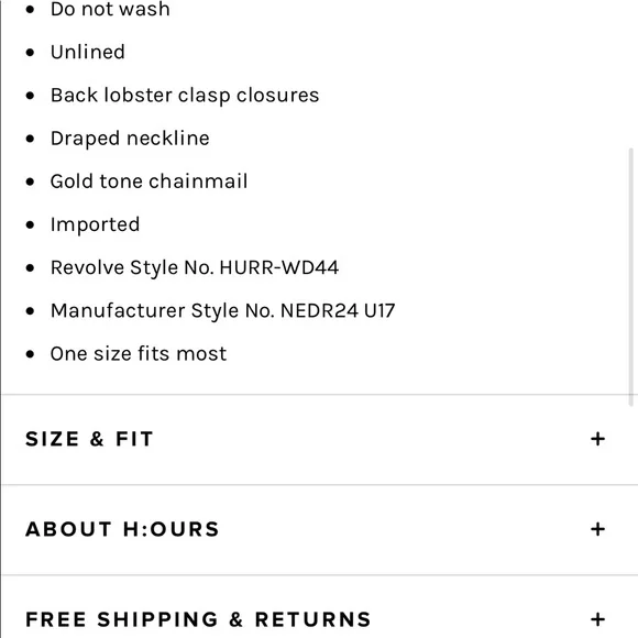 🌿 H:ours 🌿 ladies chainmail glomesh gold dress mini party BNWT - Picture 4 of 7